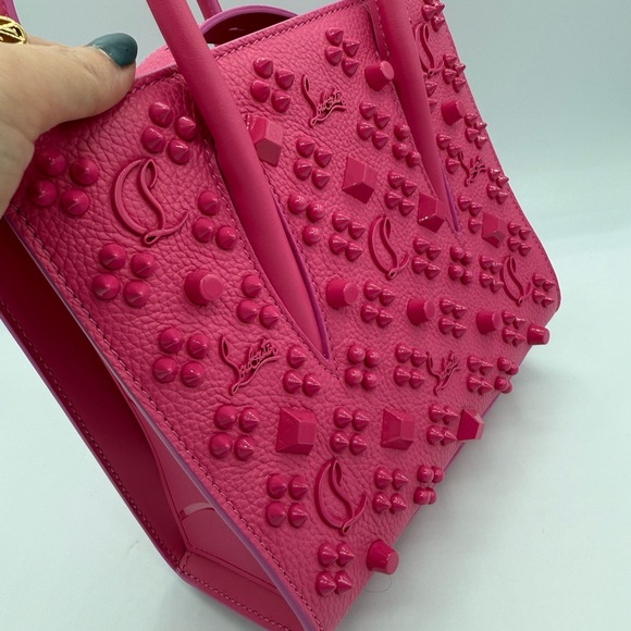 Christian Louboutin Vibrant Pink Studded Crossbody Bag - Picture 2 of 10